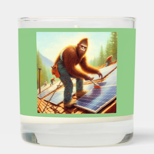 Bigfoot Installing Solar Panels Scented Candle
