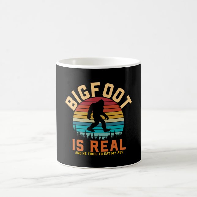 Bigfoot is Real | Bigfoot Retro Design Coffee Mug (Center)