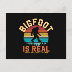 Bigfoot is Real Bigfoot Retro Design Postcard