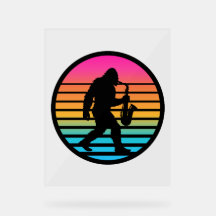 Bigfoot Jazz Saxophone Retro Sunset Design