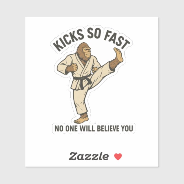 Bigfoot Karate Master Sticker (Sheet)