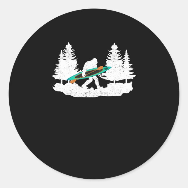 Bigfoot kayak paddling lake white water canoe classic round sticker (Front)