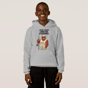 Bigfoot Keep Calm And Go Fishing Funny Hoodie