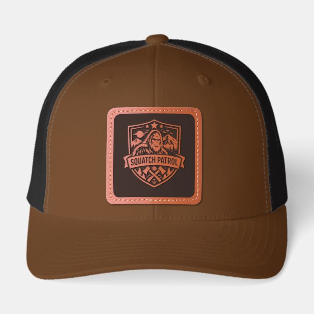 Bigfoot Keep on Squatchin Leather Patch Hat (Front)