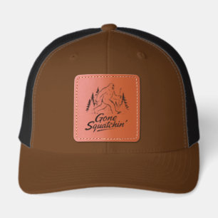 Bigfoot Keep on Squatchin Leather Patch Hat