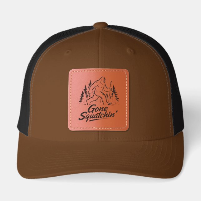 Bigfoot Keep on Squatchin Leather Patch Hat (Front)