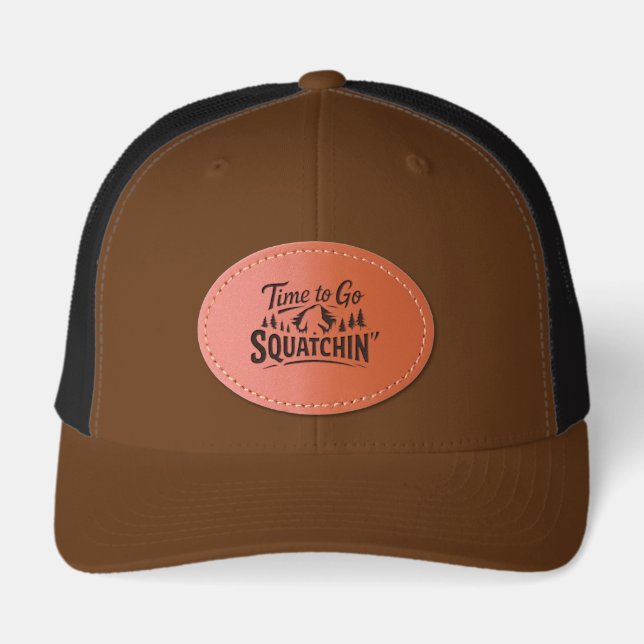 Bigfoot Keep on Squatchin Leather Patch Hat (Front)