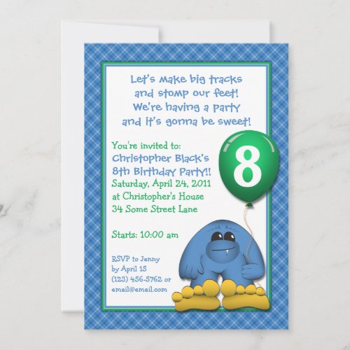 Bigfoot Kids Birthday Party Invitation
