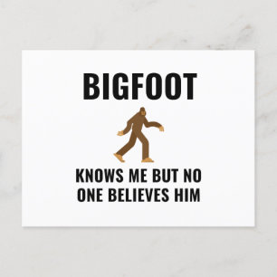 BIGFOOT KNOWS ME ANNOUNCEMENT POSTCARD