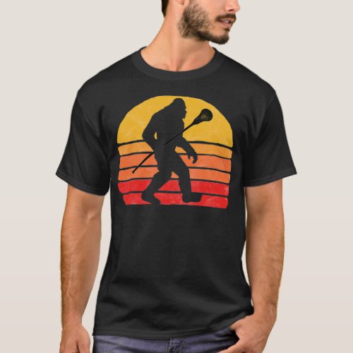 Bigfoot Lacrosse Stick Vintage Surf Sun Funny Lax  T_Shirt