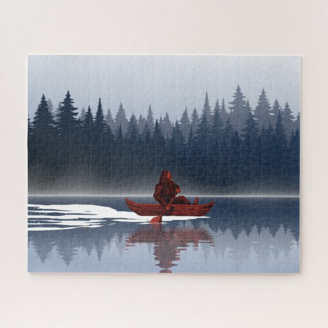 Bigfoot Lake Canoe Wilderness Pine Forest   Jigsaw Puzzle (Horizontal)