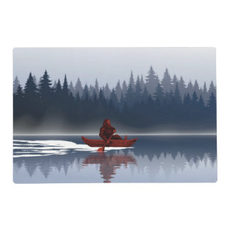 Bigfoot Lake Canoe Wilderness Pine Forest Placemat