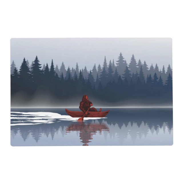 Bigfoot Lake Canoe Wilderness Pine Forest  Placemat (Front)
