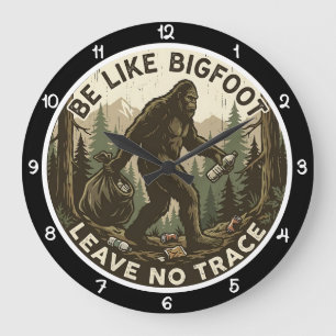 Bigfoot Leave No Trace Wilderness Large Clock