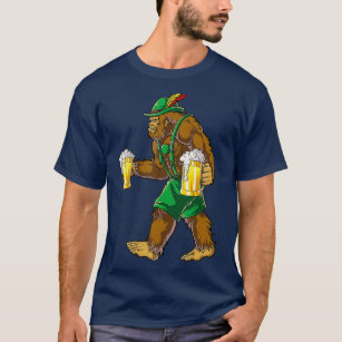 Bigfoot Lederhosen T Shirt Oktoberfest Men Prost