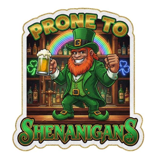 Bigfoot Leprechaun Prone to Shenanigans T-Shirt (Creator Uploaded)