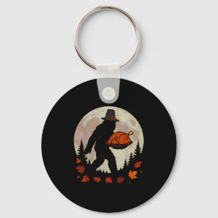 Bigfoot Lgrim Roasted Turkey Thanksgiving Day Boys Keychain