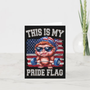 Bigfoot Lifting Barbell 4th Of July This Is My Pri Card
