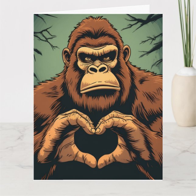 BIGFOOT LOVE YOU oversized GREETING CARD (Front)