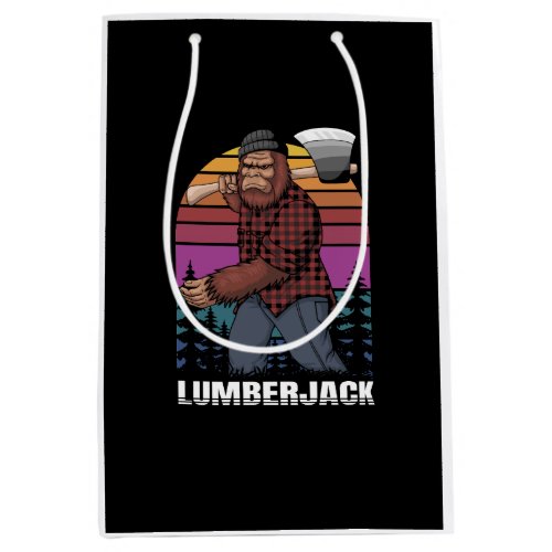 bigfoot lumberjack style medium gift bag