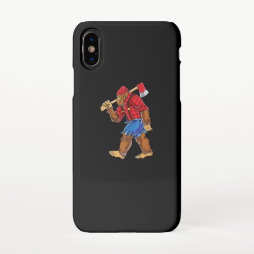 Bigfoot Lumberjack T shirt Sasquatch Carpenter Men iPhone X Case