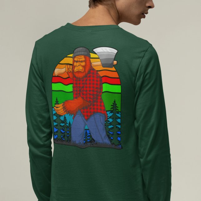 Bigfoot Lumberjack With Axe Sasquatch Plaid T-Shirt (Creator Uploaded)