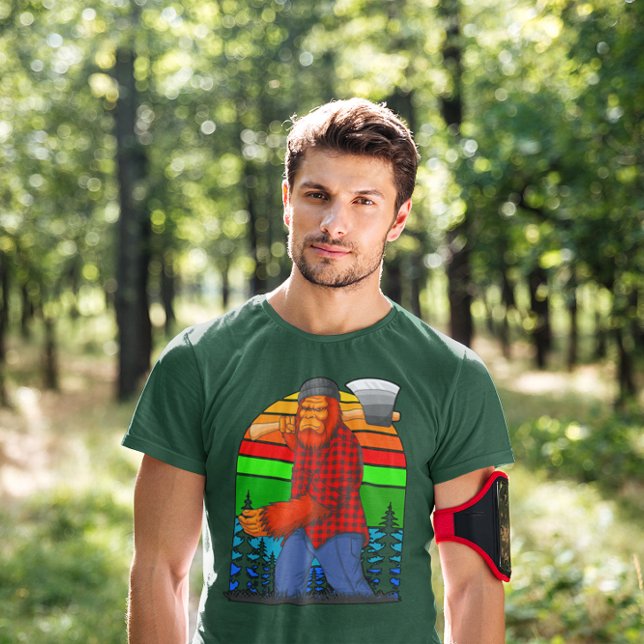 Bigfoot Lumberjack With Axe Sasquatch Plaid  T-Shirt (Creator Uploaded)