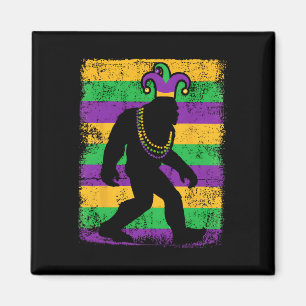 Bigfoot Mardi Gras Sasquatch Funny Men Kids Gift T Magnet