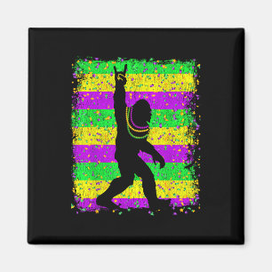 Bigfoot Mardi Gras Sasquatch Funny Men Kids Gift T Magnet