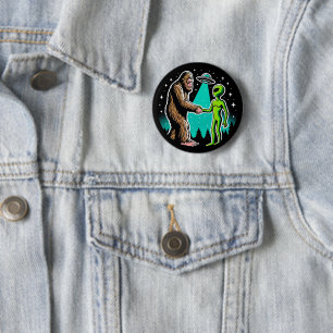 Bigfoot Meets Alien Button