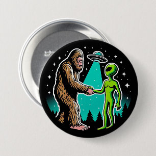 Bigfoot Meets Alien Button