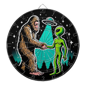 Bigfoot Meets Alien Dart Board