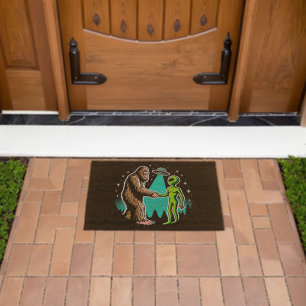 Bigfoot Meets Alien Fiber Doormat