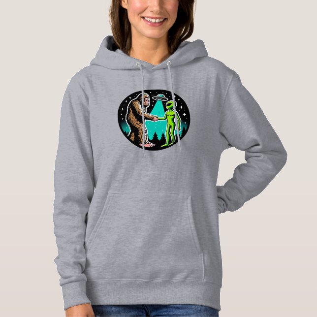 Bigfoot Meets Alien Hoodie (Front)