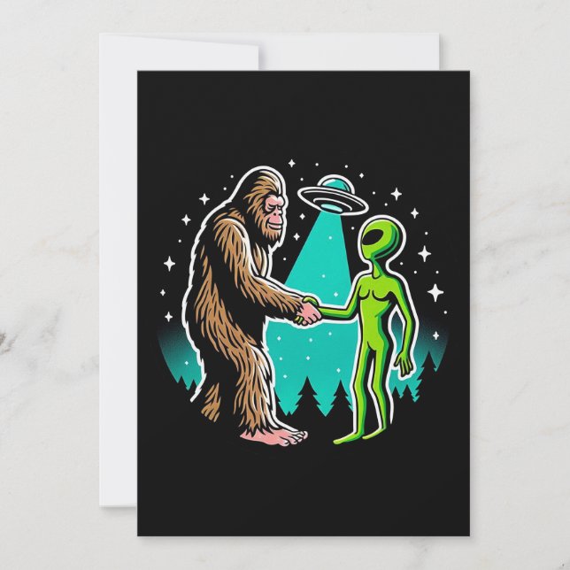 Bigfoot Meets Alien Invitation (Front)