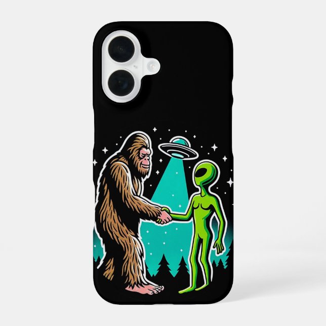 Bigfoot Meets Alien Iphone Case (Back)