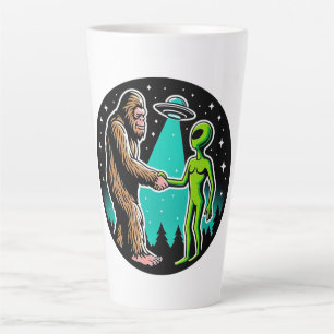 Bigfoot Meets Alien Latte Mug