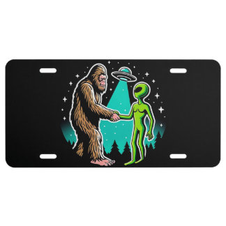 Bigfoot Meets Alien License Plate