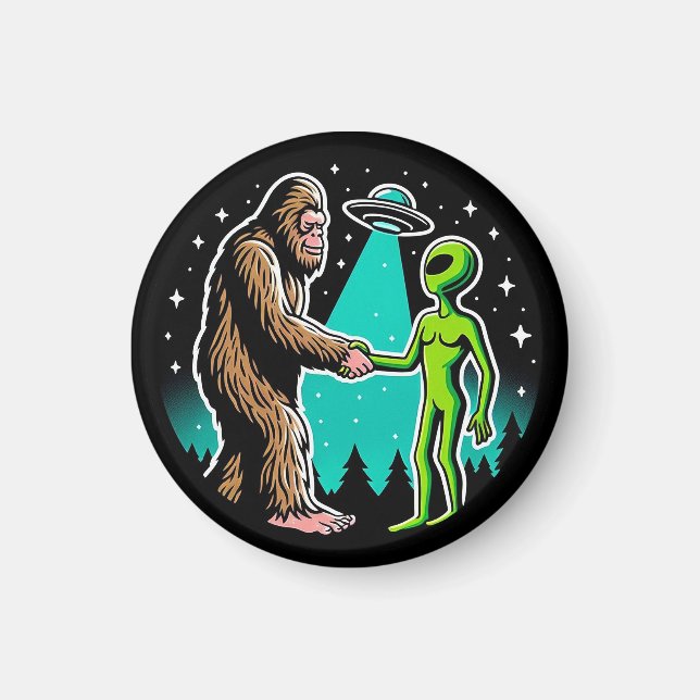 Bigfoot Meets Alien Magnet (Front)