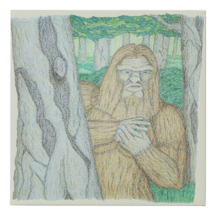 Bigfoot meme parody faux canvas print