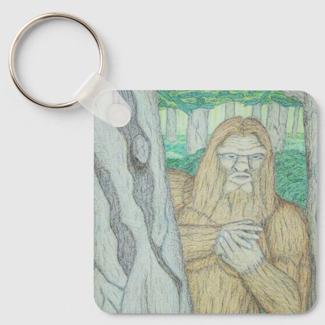 Bigfoot meme parody keychain (Front)