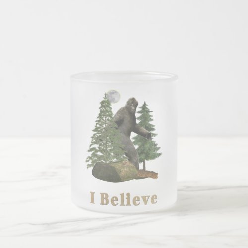 Bigfoot merchandise frosted glass coffee mug