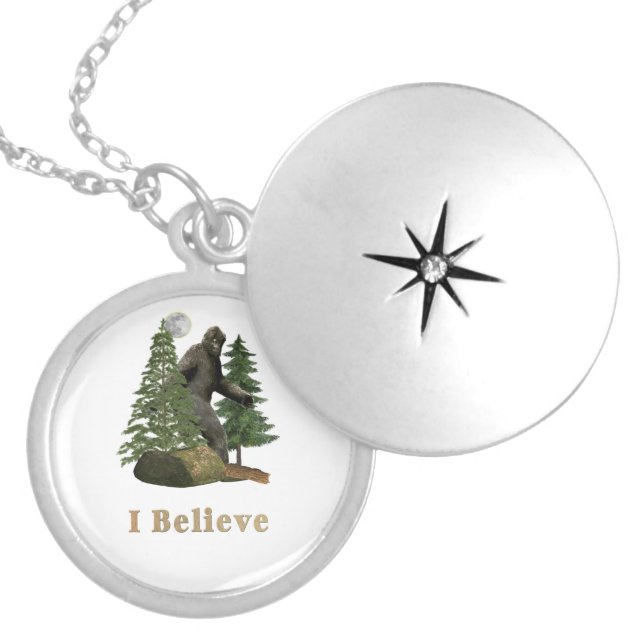 Bigfoot merchandise silver plated necklace (Front)
