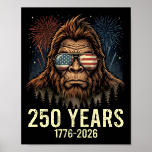 Bigfoot merica firework 4th of july 250 poster