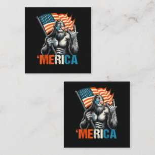 Bigfoot Merica Rock American Flag Note Card