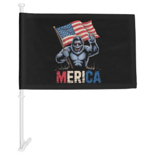 Bigfoot Merica Rock American Flag Patriotic 