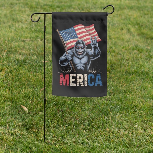 Bigfoot Merica Rock American Flag Patriotic  (In SItu)