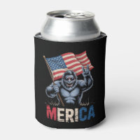 Bigfoot Merica Rock American Flag Patriotic 