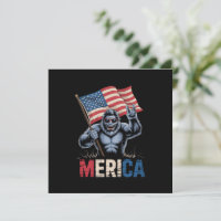 Bigfoot Merica Rock American Flag Patriotic 