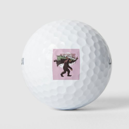 Bigfoot Merry Christmas Golf Balls